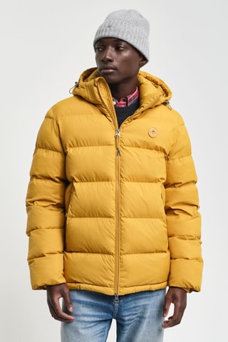 Doudoune regular à capuche - Jaune moutarde