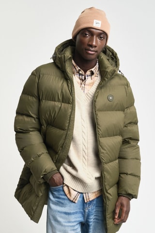 Doudoune regular à capuche - Vert kaki