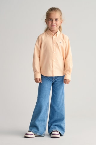 Chemise regular en coton biologique - Orange clair