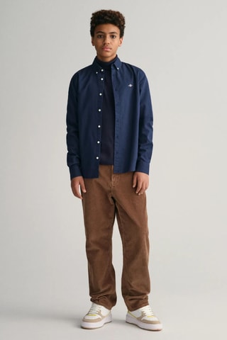 Chemise regular en coton biologique - Bleu marine