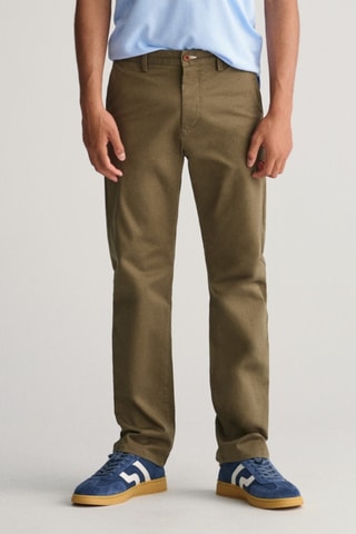 Chino droit en coton biologique - Kaki