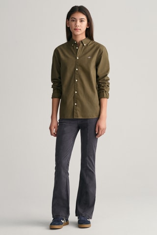 Chemise regular en coton biologique - Vert kaki