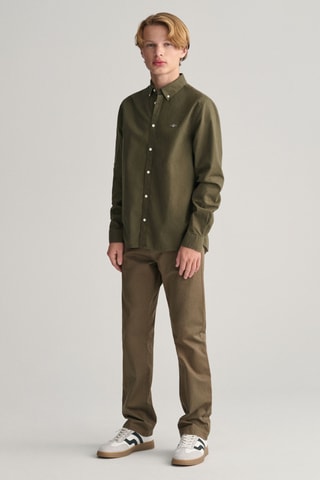 Chemise regular en coton biologique - Vert kaki