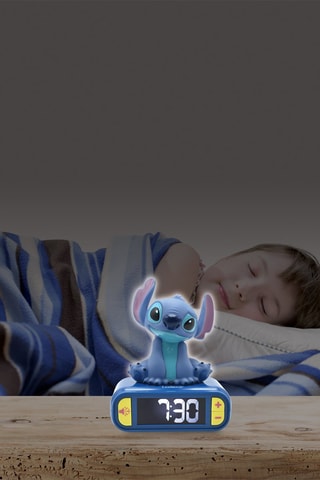 Réveil digital avec veilleuse lumineuse en 3D et effets sonores Lilo et Stitch Disney - Dès 6 ans