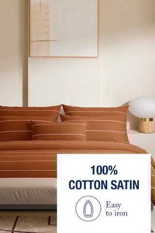 Taie de traversin en satin de coton 80 fils/cm² Margaux - Marron