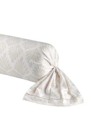 Taie de traversin en satin de coton 80 fils/cm² Harmonie végétale - Blanc