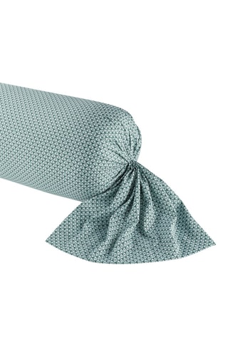 Taie de traversin en satin de coton 80 fils/cm² Jardin Volant - Vert et blanc