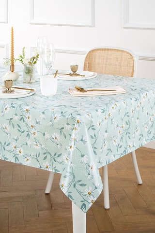 Nappe rectangulaire Marguerites - Vert et blanc