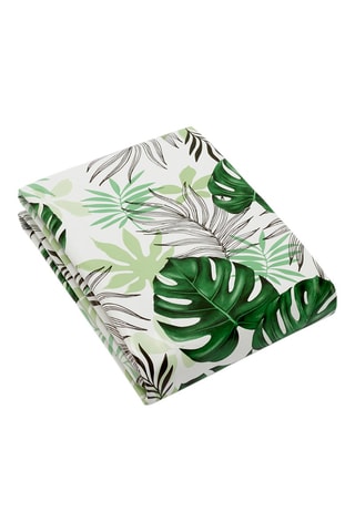 Nappe rectangulaire Feuilles de palmier - Blanc et vert