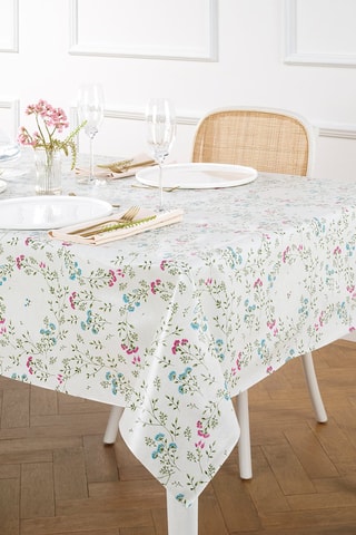 Nappe rectangulaire Prairie en fleurs - Blanc