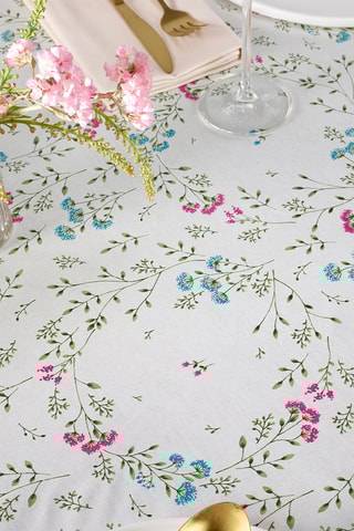Nappe rectangulaire Prairie en fleurs - Blanc