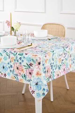 Nappe rectangulaire Fleurs acquarelles - Multicolore
