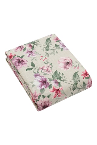 Nappe rectangulaire Sérénade florissante - Gris et rose