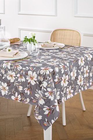 Nappe rectangulaire Champ nocturne - Gris foncé et blanc