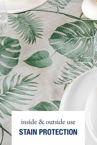 Nappe rectangulaire Fougère - Taupe et vert