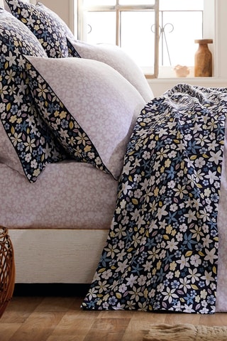 Drap-housse en satin de coton 200 fils/cm²  Etoile de Printemps - Mauve