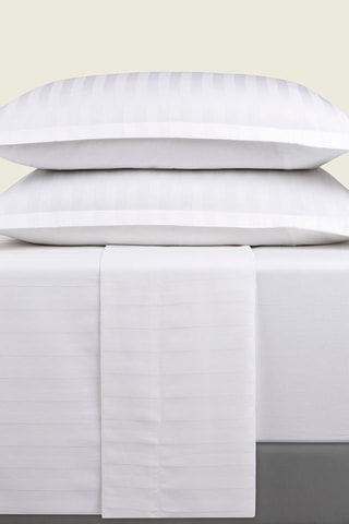 Parure de draps en satin de coton 80 fils/cm² Cresson de fontaine - Blanc