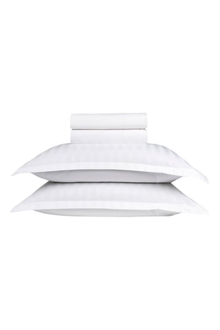 Parure de draps en satin de coton 80 fils/cm² Cresson de fontaine - Blanc