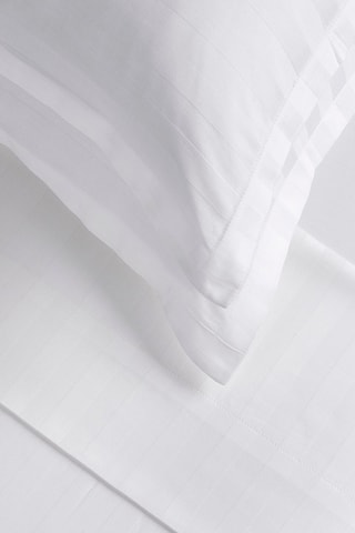 Parure de draps en satin de coton 80 fils/cm² Cresson de fontaine - Blanc