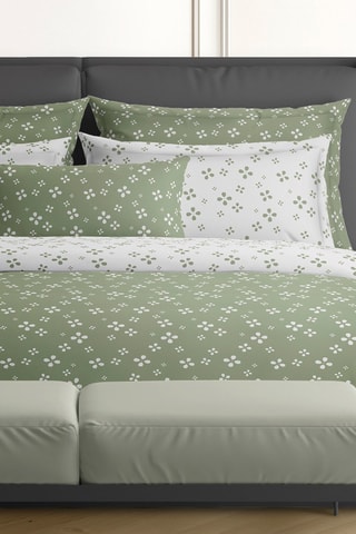 Drap-housse en satin de coton 200 fils/cm² Mirabelle - Vert
