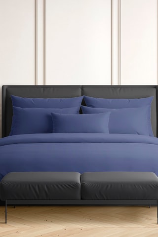 2 taies d'oreiller en satin de coton 80 fils/cm² Uni - Bleu