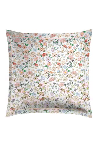 2 taies d'oreiller en satin de coton 200 fils/cm² Prairie - Blanc