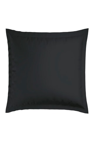 2 taies d'oreiller en satin de coton 80 fils/cm² Dobby - Noir