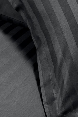 2 taies d'oreiller en satin de coton 80 fils/cm² Dobby - Noir