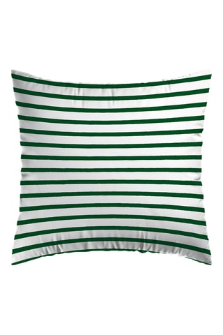 2 taies d'oreiller en satin de coton 80 fils/cm² Marinière - Vert et blanc - 63 x 63 cm 