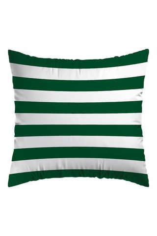 2 taies d'oreiller en satin de coton 80 fils/cm² Marinière - Vert et blanc - 63 x 63 cm 