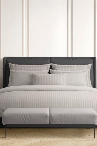 2 taies d'oreiller en satin de coton Dobby - Taupe