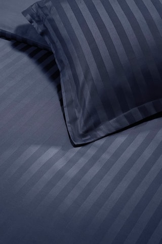 2 taies d'oreiller en satin de coton 80 fils/cm² - Bleu foncé