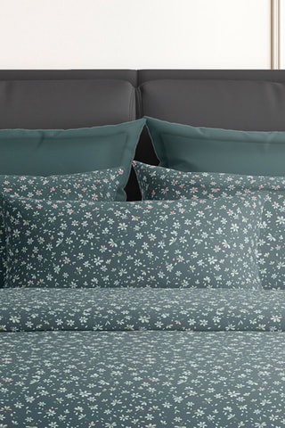 2 taies d'oreiller en satin de coton 80 fils/cm² Jasmine - Vert
