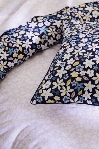 2 taies d'oreiller satin de coton 200 fils/cm²  Etoile de Printemps - Bleu