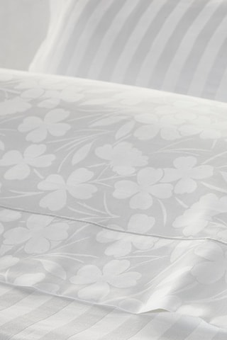 2 taies d'oreiller en satin de coton 120 fils/cm² Cresson de fontaine - Blanc