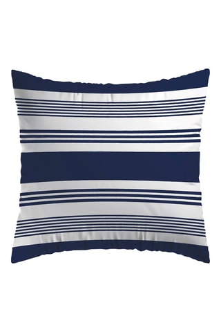 2 taies d'oreiller en satin de coton 80 fils/cm² Alizée - Bleu et blanc