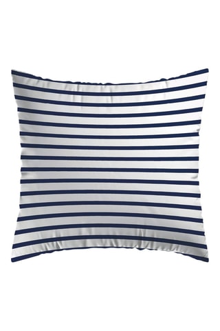 2 taies d'oreiller en satin de coton 80 fils/cm² Alizée - Bleu et blanc