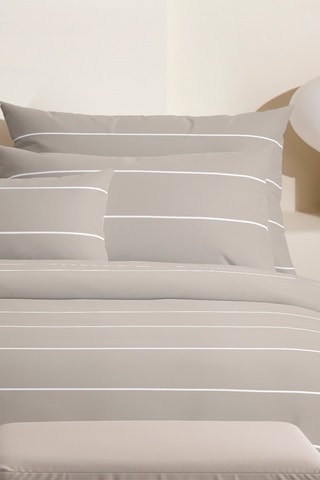 2 taies d'oreiller en satin de coton 80 fils/cm² Margaux - Taupe