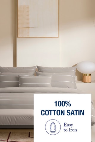 2 taies d'oreiller en satin de coton 80 fils/cm² Margaux - Taupe