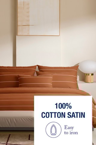 2 taies d'oreiller en satin de coton 80 fils/cm² Margaux - Marron