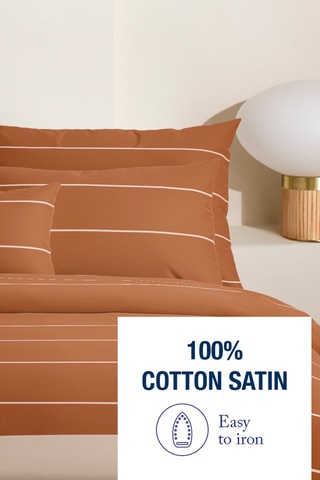 Parure de couette en satin de coton 80 fils/cm² Margaux - Marron