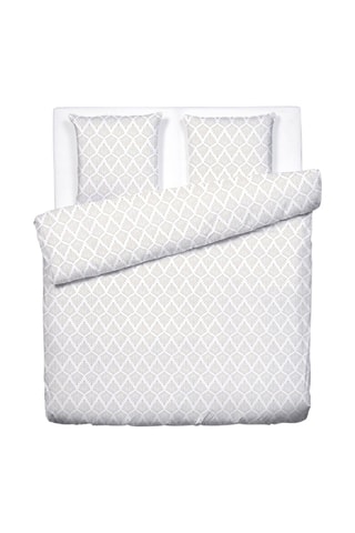 Parure de couette en satin de coton 80 fils/cm² Harmonie végétale - Blanc