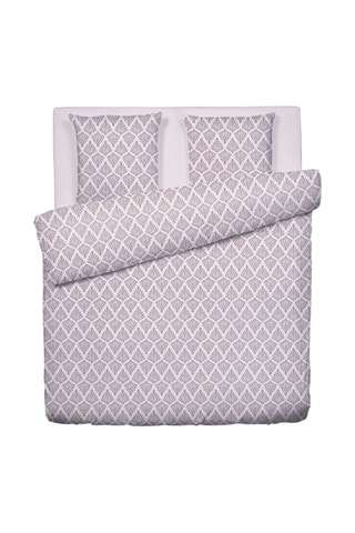 Parure de couette en satin de coton 80 fils/cm² Harmonie végétale - Lilas