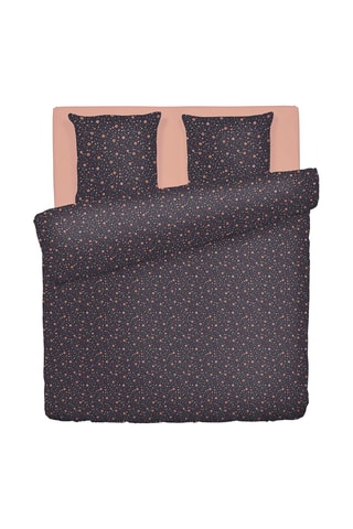 Parure de couette en satin de coton 80 fils/cm² Pétunia - Violet et orange