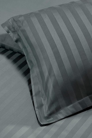 Parure de couette en satin de coton Dobby - Gris foncé