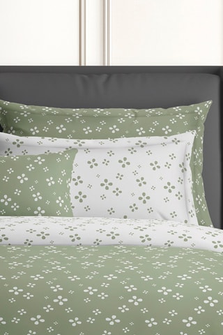 Parure de couette en satin de coton 200 fils/cm² Mirabelle - Vert