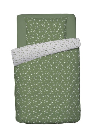 Parure de couette en satin de coton 200 fils/cm² Mirabelle - Vert