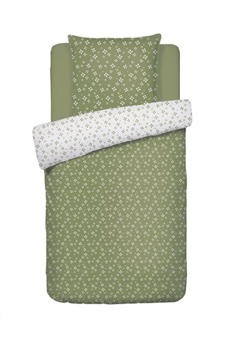 Parure de couette en satin de coton 200 fils/cm² Mirabelle - Vert