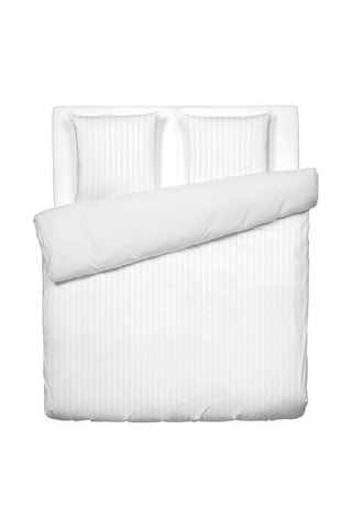 Parure de couette en satin de coton 80 fils/cm² Dobby - Blanc