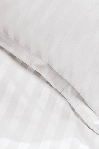Parure de couette en satin de coton 80 fils/cm² Dobby - Blanc